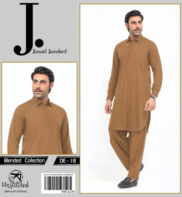 Men's Unstitched Mustard Shalwar Kameez DE-18