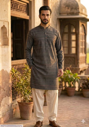Men's Unstitched Khaddar Plain Kurta